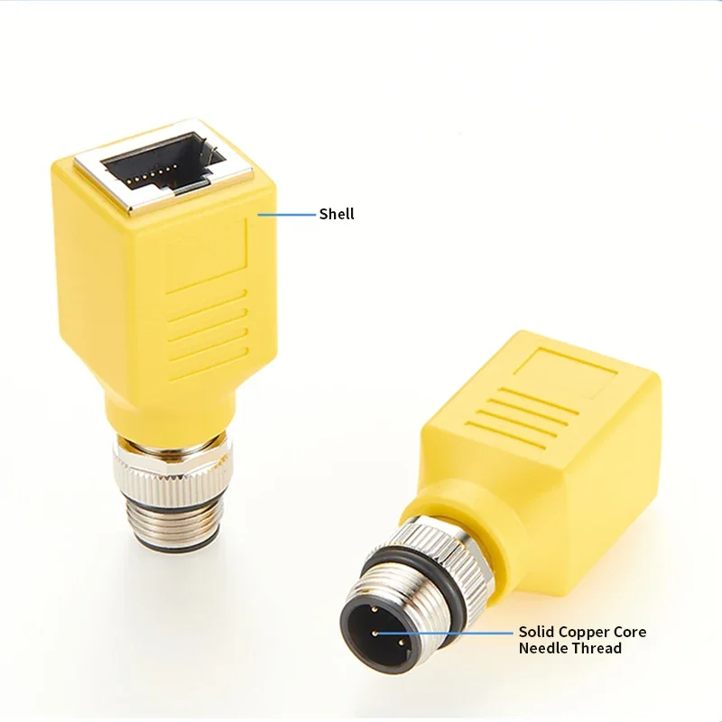 Adaptador giratorio industrial M12 de 8 pines tipo X a RJ45, conector de extensión Ethernet, 4 pines, código D, 8 pines, cabezal macho tipo A, enchufe de red - imagen 4