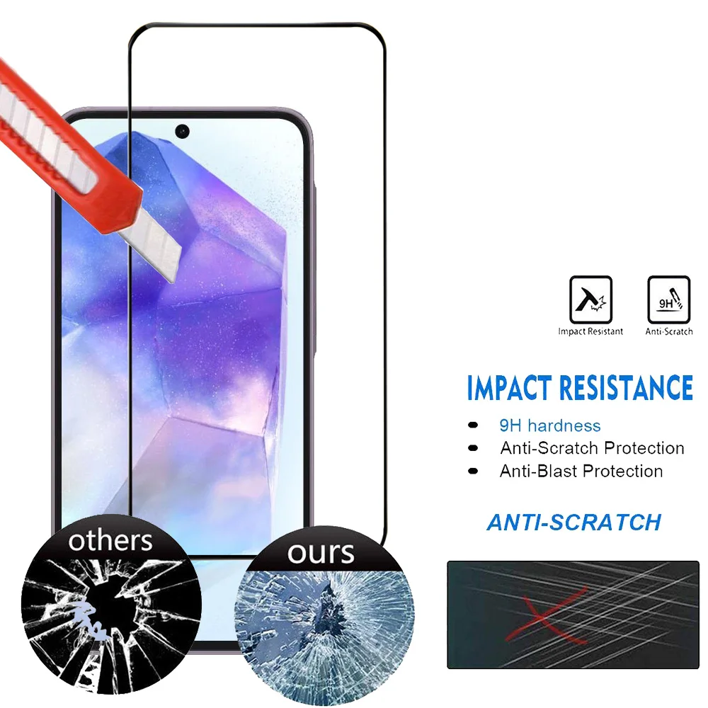 Cristal templado Para Samsung A17 A27 A37 A57 A16 A26 A36 A56 Película A15 A25 A35 A55 A24 Protector Pantalla Samsung Galaxy A54 A53 A52 A51 Película Frontal HD Vidrio - imagen 5