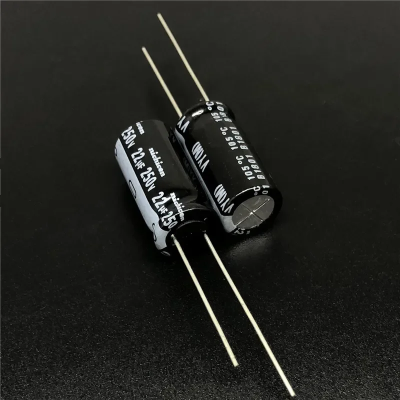 5 uds/50 Uds 22uF 250V NICHICON VY serie 10x20mm de ancho rango de temperatura 250V22uF condensador electrolítico de aluminio