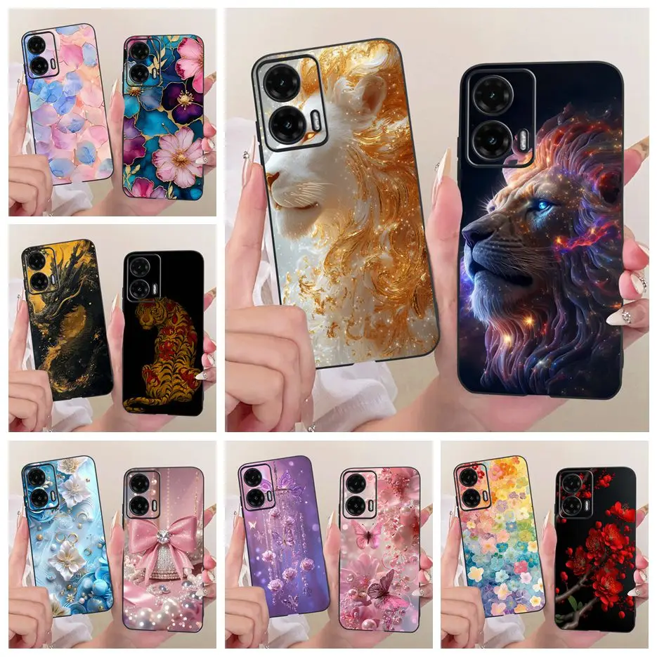 Para Motorola Moto G35 funda Moto G55 G85 lindo León moda cubierta pintada funda de silicona suave para Motorola G85 G 35 55 MotoG85 bolsas