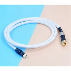Cable Audio USB-C a RCA Coaxial para DAC DSP Android PC Plata