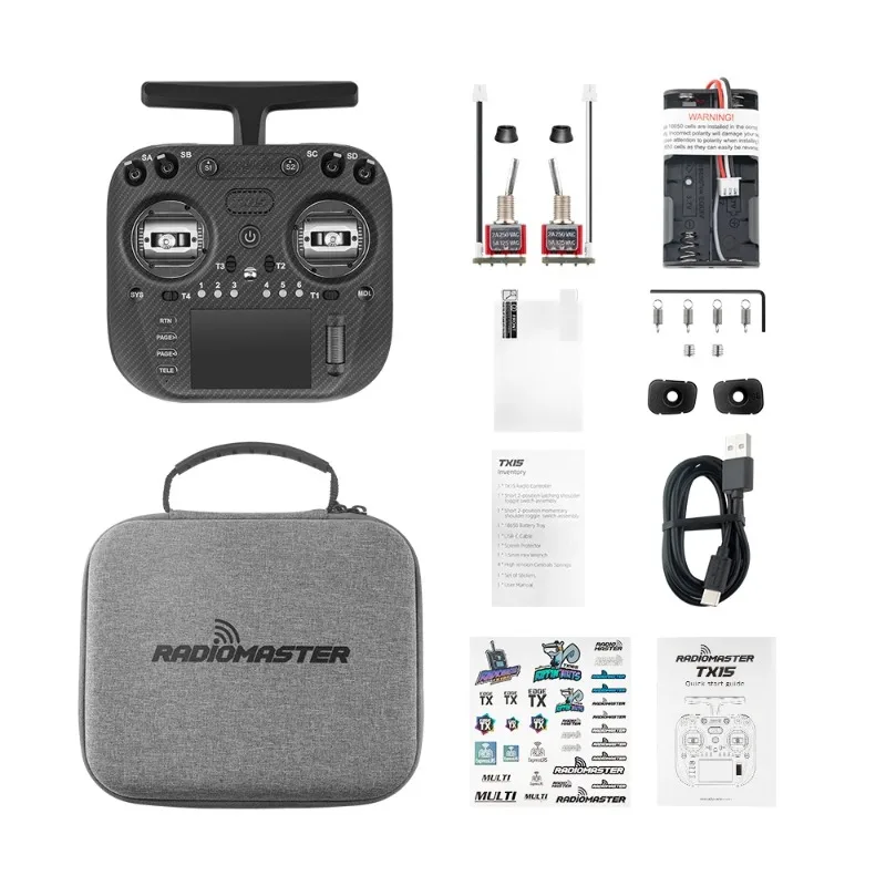 Radiomaster TX15 Max 3,5 pulgadas IPS pantalla táctil controlador de Radio ExpressLRS con AG02 CNC Hall cardán micrófono giroscópico incorporado regalo - imagen 2