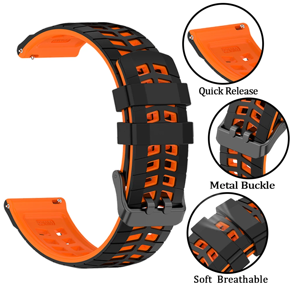 Correa suave de silicona de 22mm para COLMi M42 M41 C81 P81 Correa de reloj transpirable para COLMI P86 P82 V68 V76 I30 pulsera de reloj inteligente Correa - imagen 5