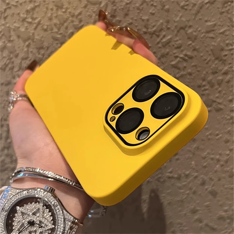 Funda ultrafina de Color sólido mate para PC dura para iPhone 16 15 14 13 12 11Pro Max Plus lente de cámara de cristal cubierta de protección completa - imagen 2