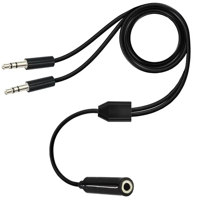 Cable de audio 1/2 de 80 cm, 3 polos de 3,5 mm, cable de conexión de audio de una hembra a dos machos, cable de audio auxiliar para automóvil 1/2 - imagen 4