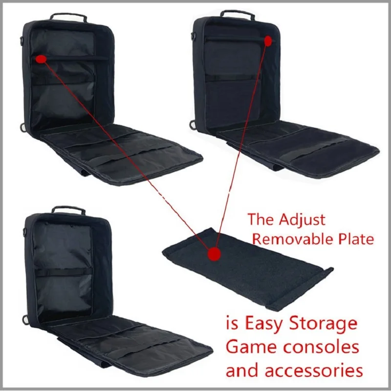 Estuche de transporte para videojuegos, bolsa de hombro de viaje para PS5/PS4 PRO/SLIM XBOX ONE X, bolsillos de almacenamiento protectores para consola - imagen 3