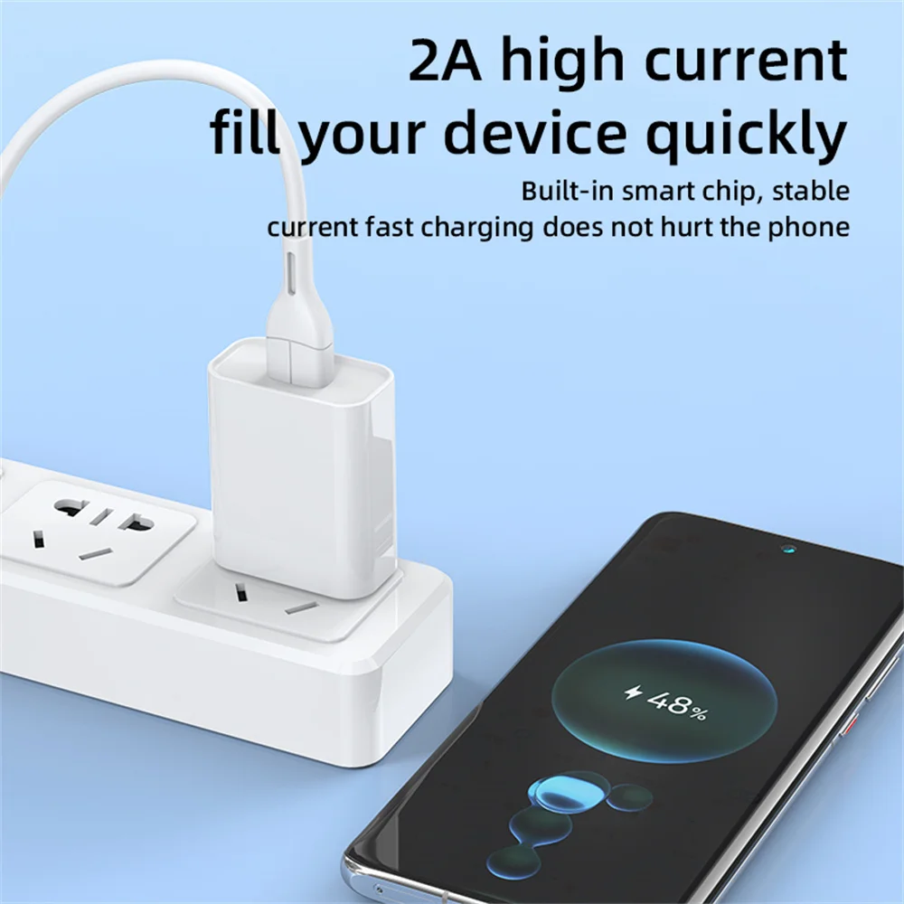 Cargador USB de 10W, adaptador de cargador de teléfono móvil de carga rápida de 5V 2A para iPhone, Samsung, Xiaomi, Huawei, cargador de pared portátil con enchufe UE/EE. UU. - imagen 4