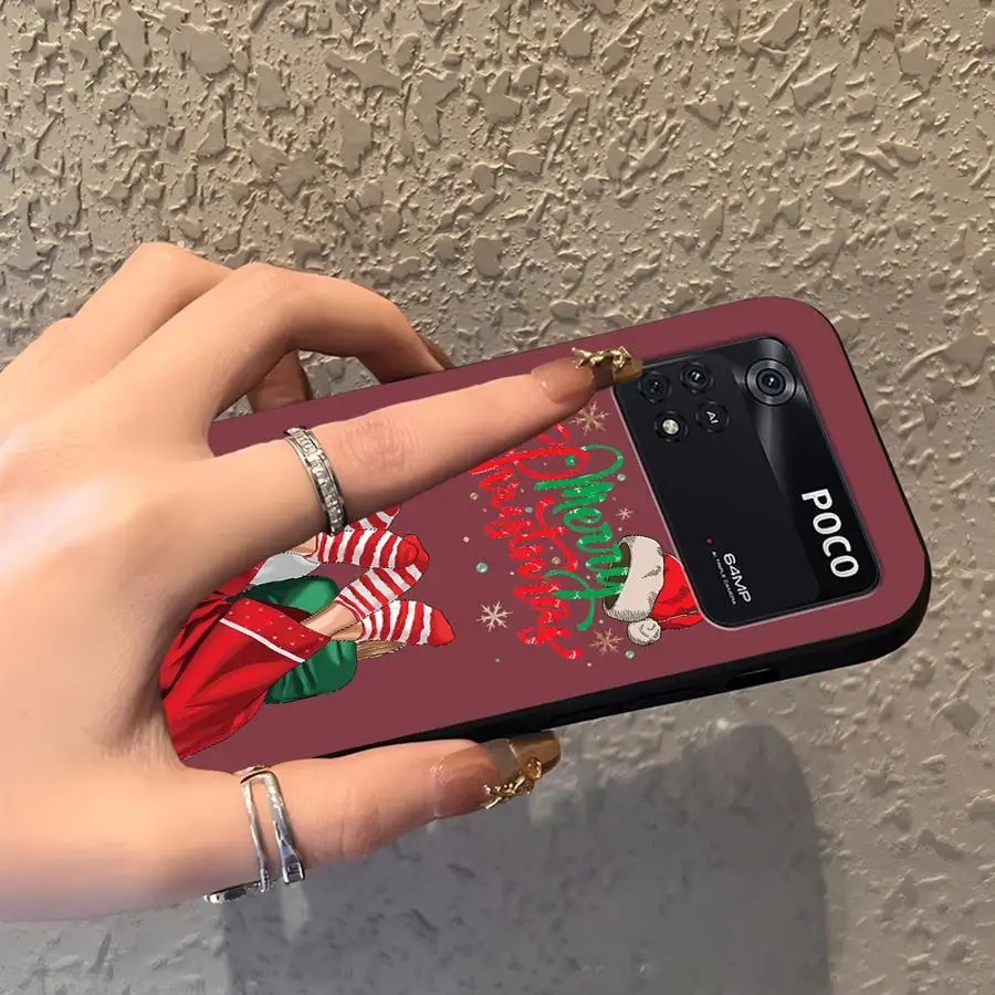 Funda de Feliz Navidad para Xiaomi Poco C50 M5 M3 M4 M7 Pro C61 X3 X4 X5 X7 Pro C75 C71 F1 F3 C40 funda de teléfono suave negra - imagen 4