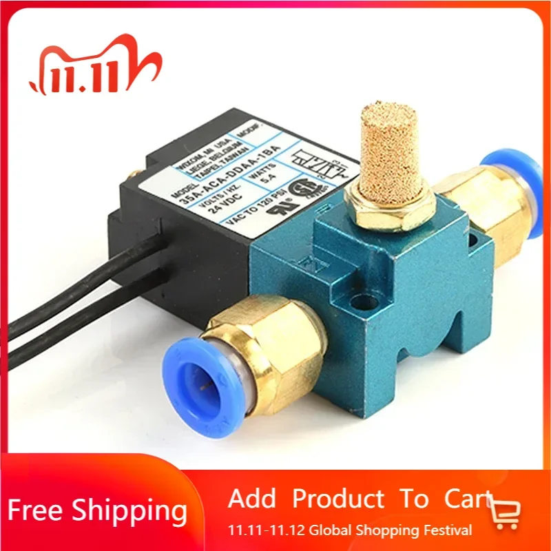 Válvula Solenoide de Control de impulso electrónico MAC de 3 puertos 35A-ACA-DDBA-1BA 35A-ACA-DDFA-1BA 35A-ACA-DDAA-1BA con latón - imagen 2