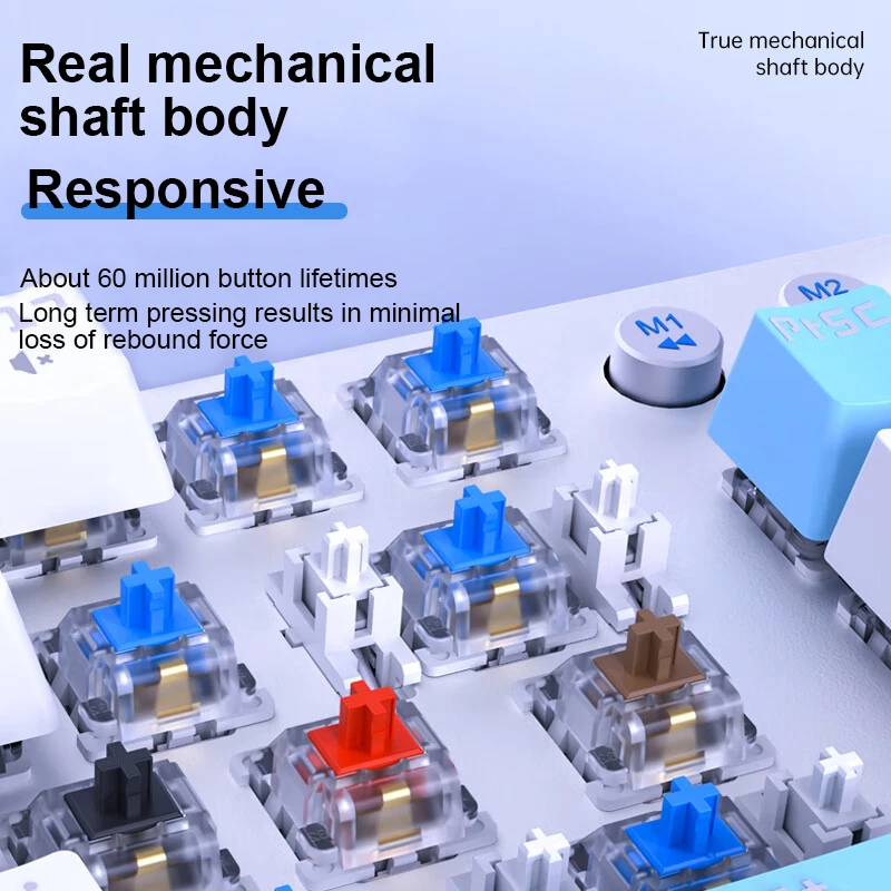 AULA F3001 Clavier mécanique filaire sans fil Bluetooth triple mode rétroéclairé - imagen 4