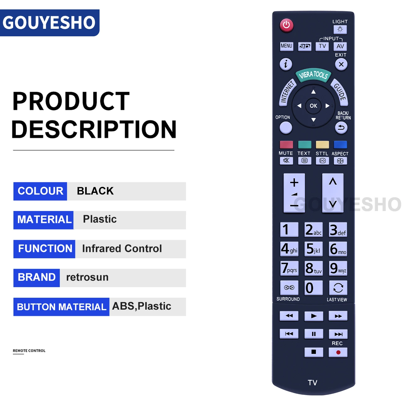 Mando a distancia para televisor Panasonic, nuevo mando a distancia para TV N2QAYB000715 N2QAYB000430 LED 3D-DX TX-PR50GT50 TX-P50ST50E TX-L42ETW50 - imagen 4
