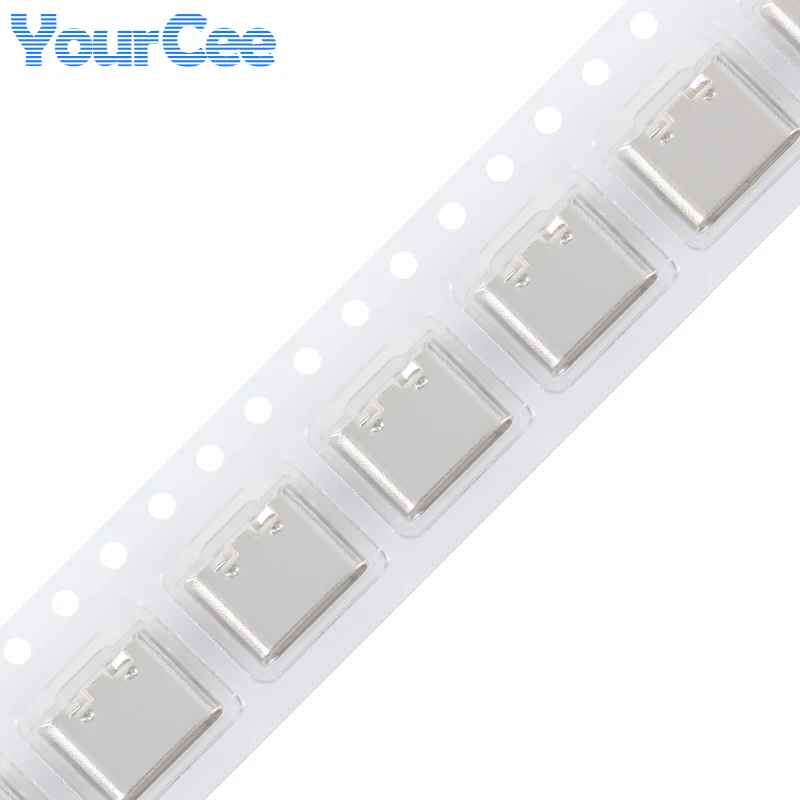 Conector hembra USB tipo C 6P/16P 4 pines fijos SMD enchufe de carga rápida de alta corriente blanco naranja azul verde 10 Uds - imagen 5