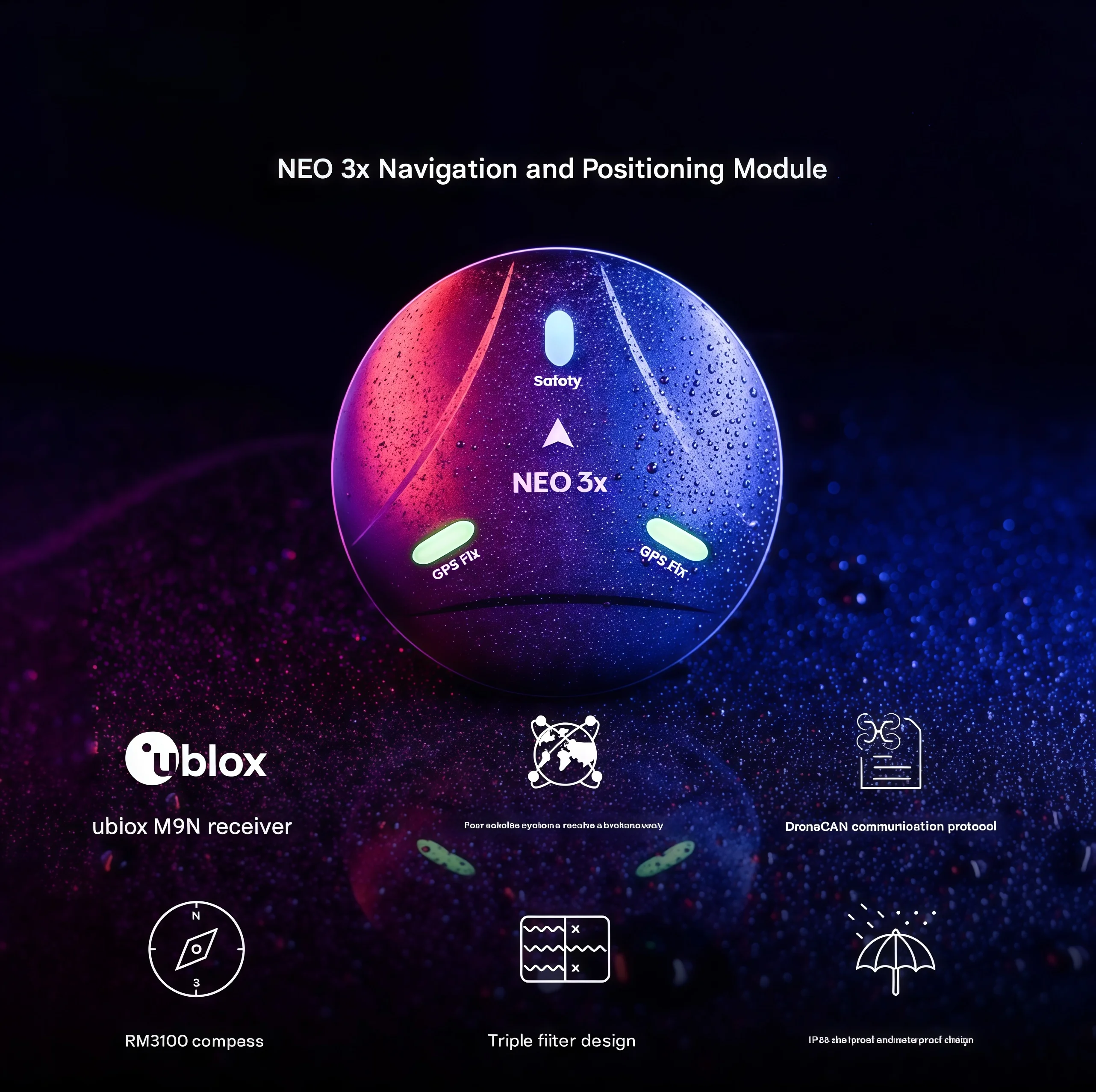 Nuevo producto genuino Módulo de drones impermeable y a prueba de polvo Sistema de código abierto NEO 3x Navegación y posicionamiento - imagen 4