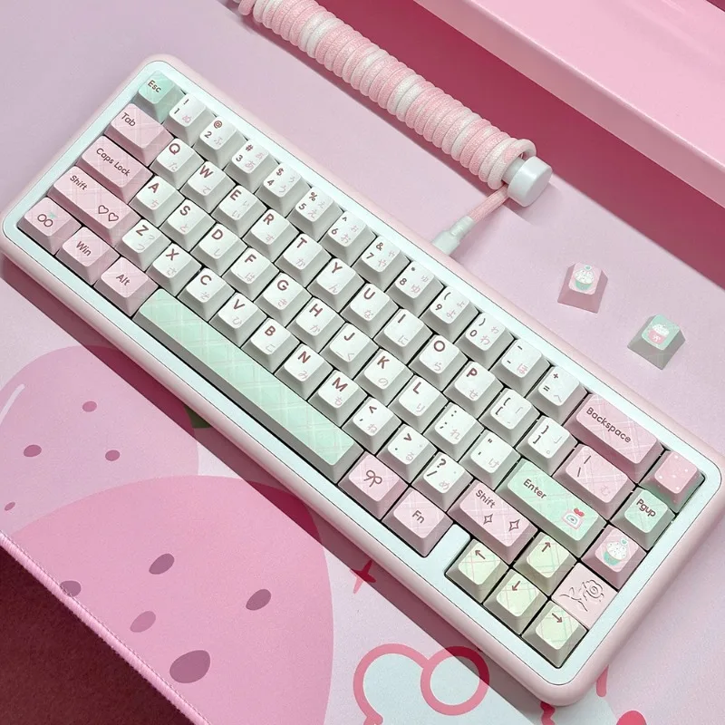 Juego de teclas con tema de postre de verano, perfil de cereza PBT, teclas originales personalizadas hechas a mano para teclado mecánico, accesorios de regalo - imagen 4