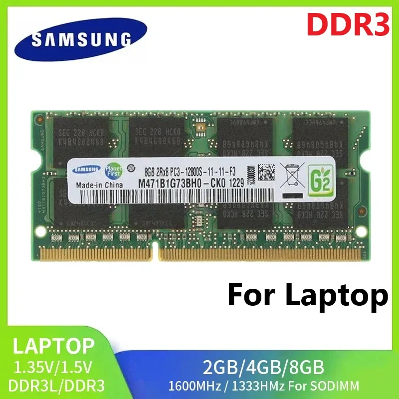 SAMSUNG DDR3 DDR3L memoria Ram SODIMM portátil RAM 8GB 4GB 2GB 1333 1600Mhz 1866MHz Notebook de alto rendimiento SO-DIMM RAM 1,35/1,5 V - imagen 2