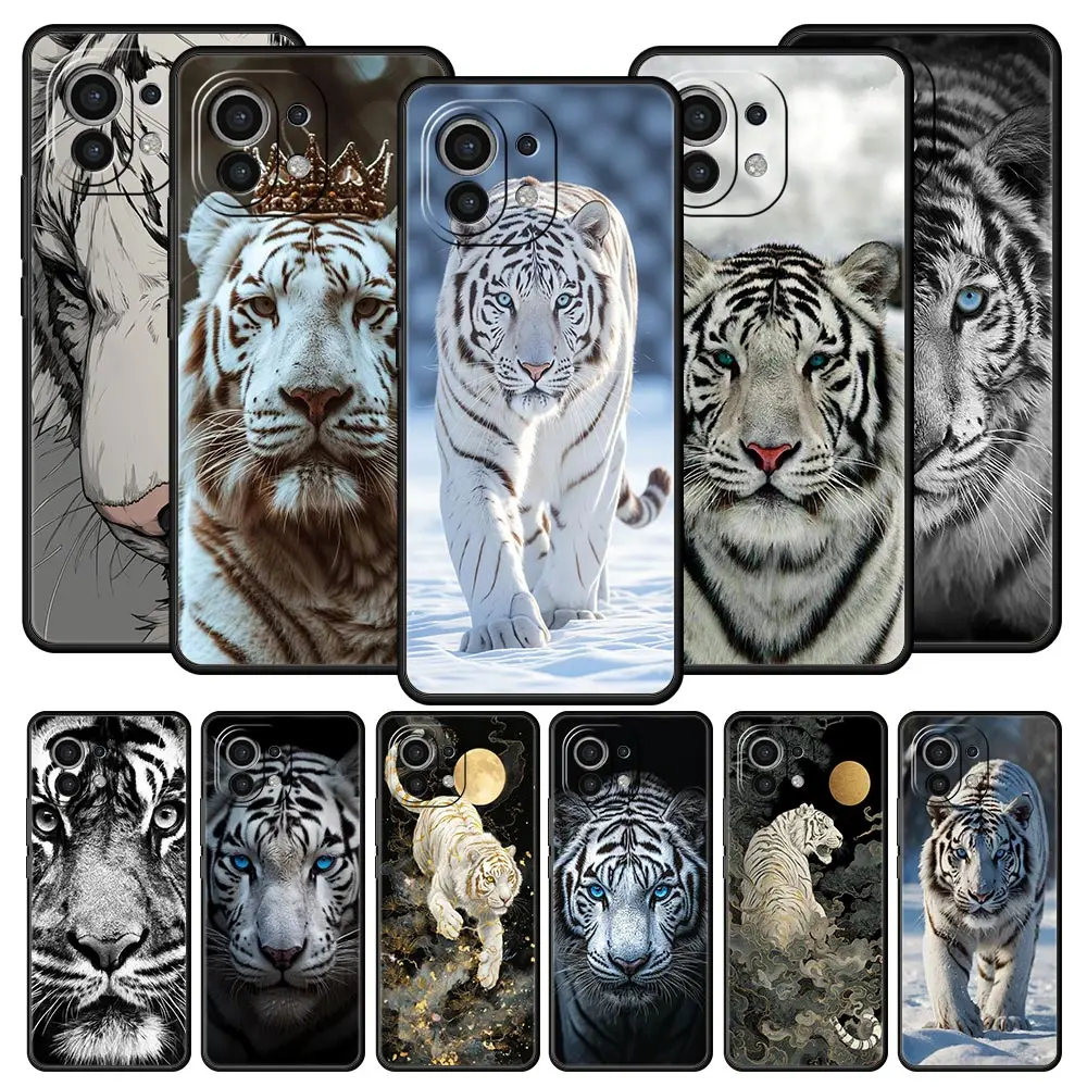 Funda de teléfono Animal tigre blanco para Xiaomi Mi 17 15T 15 14 14T 13T 12T Pro 12 13 Lite 5G 11T Poco X6 X7 X5 Pro funda suave