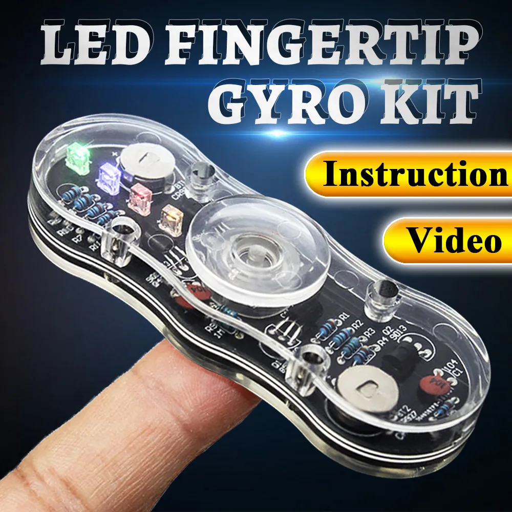 DIY LED Fidget montaje superior dedo girar juguete proyecto de soldadura práctica soldadura Color luz DIY Kit electrónico con CR927