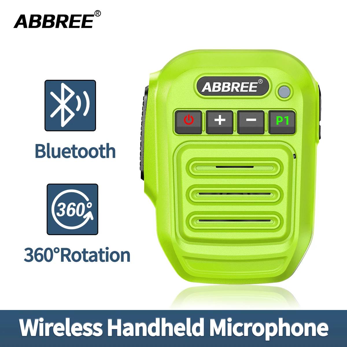 ABBREE micrófono inalámbrico Bluetooth PTT micrófono con altavoz manos libres para Baofeng UV-5R UV-21 BF-888S Quansheng UV-K5(8) UV-5R Plus - imagen 2