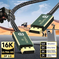 MOSHOU Cable DisplayPort 2.0 8K 60Hz HDR FreeSync G-Sync