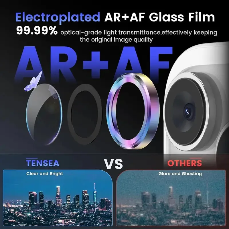 3 uds Protector de lente de Metal de vidrio para iPhone 16 13 12 11 14 15 Pro Max Mini película protectora de lente de cámara para iPhone 16 14 15 Plus - imagen 5