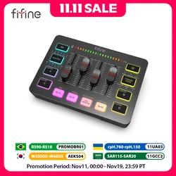 FIFINE SC3 – Mezclador de Audio para Juegos con Interfaz XLR