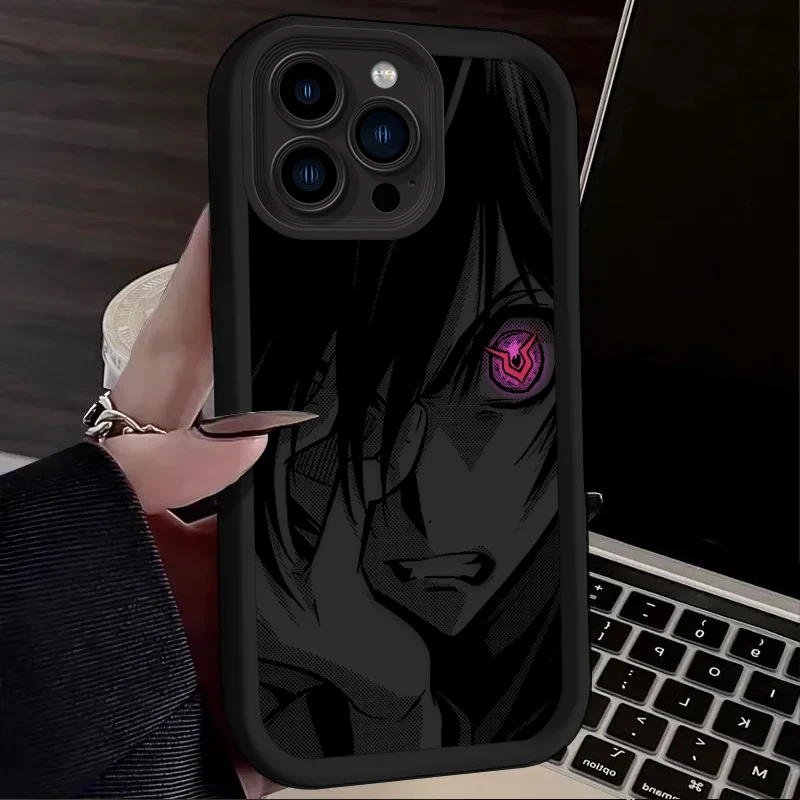 CÓDIGO GEASS Lelouch Anime funda de teléfono para iPhone 16 16E 15 14 13 12 11 Pro Max X XS X S Max XR SE 2020 SE4 7 8 cubierta a prueba de golpes - imagen 3
