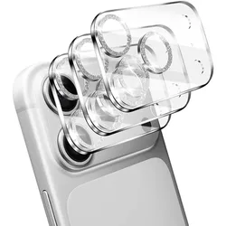 Protector de Cámara iPhone 17 Air, 16, 15 y 14 Pro Max con Purpurina