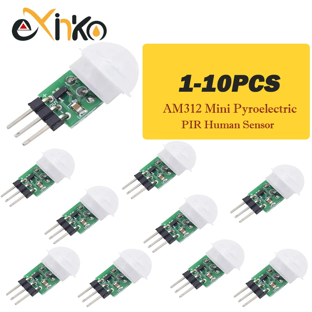 1-10 Uds AM312 Mini módulo de Sensor humano PIR piroeléctrico PIR Sensor infrarrojo IR cuerpo Manual Detector IR infrarrojo de movimiento