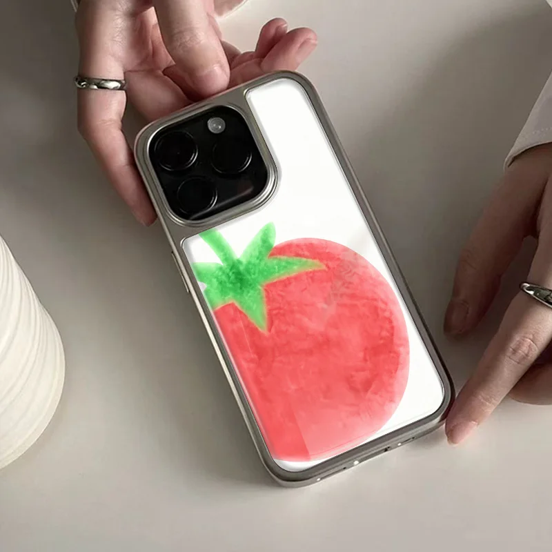 Tomates del mismo estilo de la funda de teléfono de celebridades coreanas para iPhone 17 Air 16 15 Pro Max 14 13 12 11 Plus Condensación en agua - imagen 4