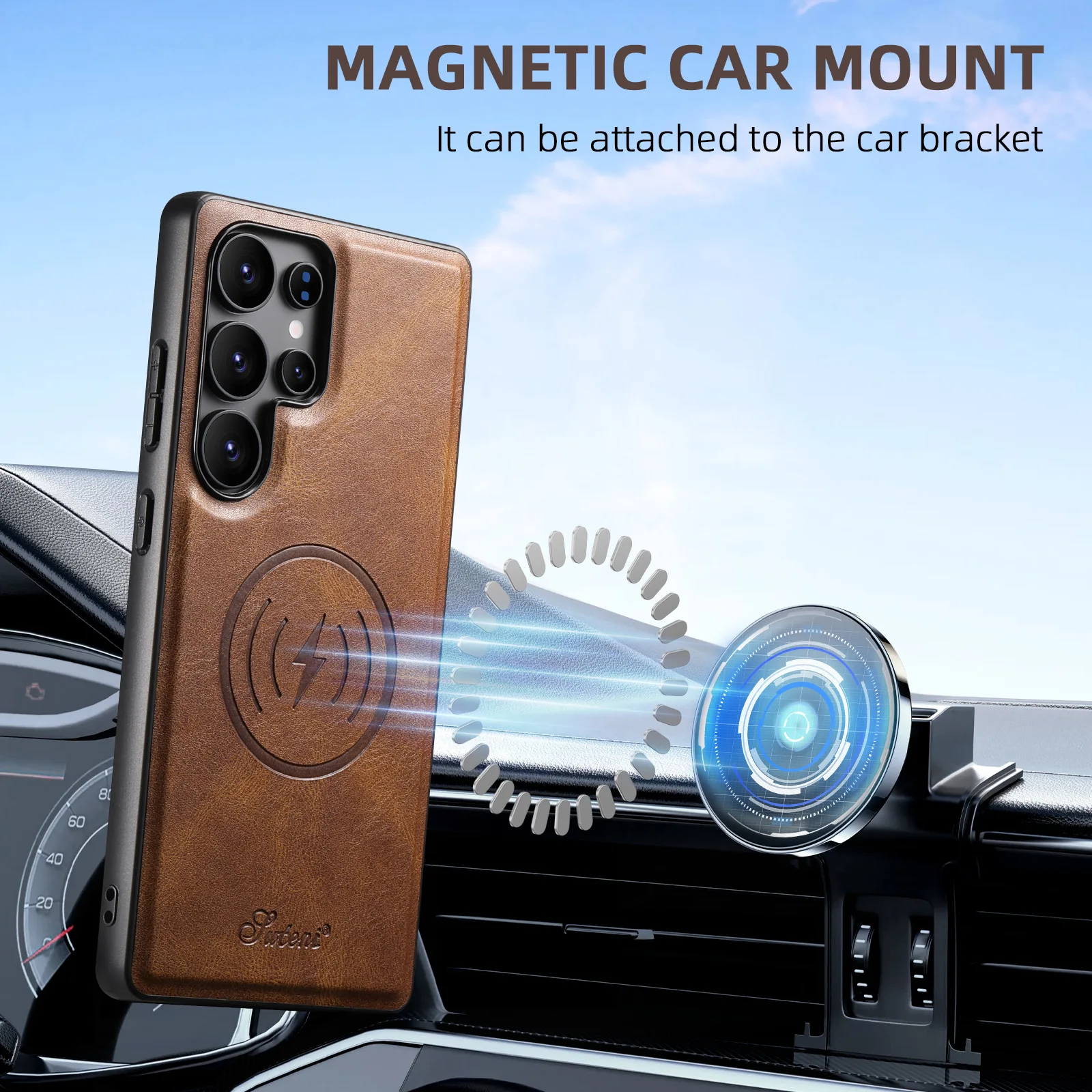 Funda con soporte magnético desmontable para Samsung Galaxy S25 S24 S23 S22 Ultra Plus, funda de cuero tipo billetera, Fundas de carga inalámbrica - imagen 5