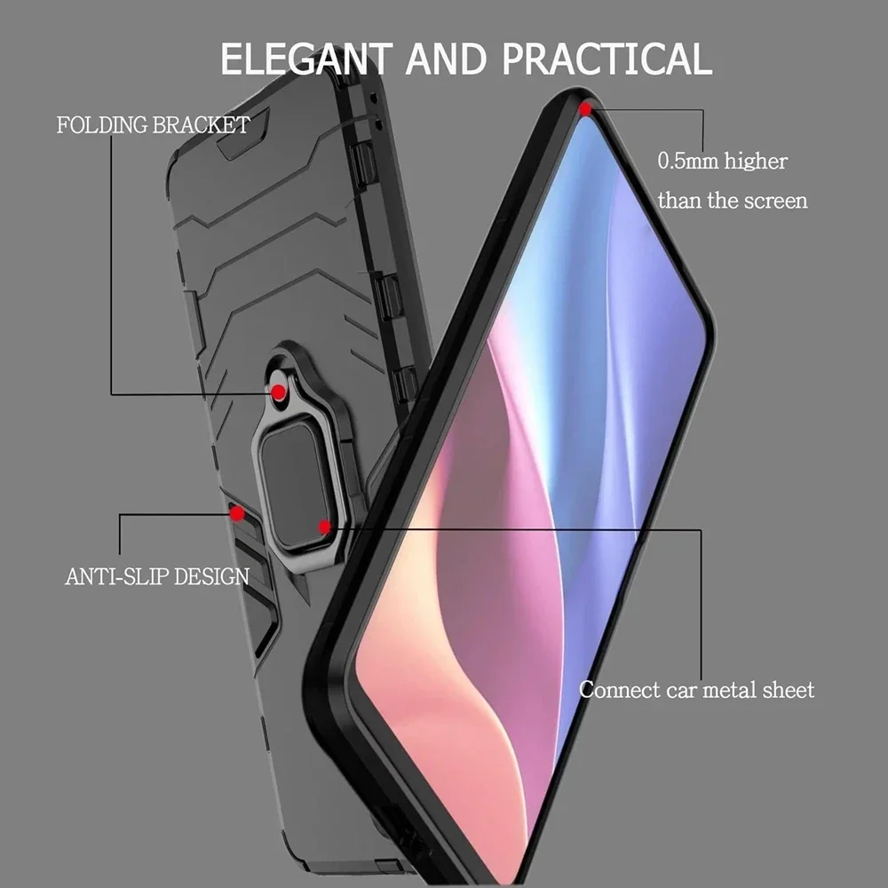 Funda con soporte para Xiaomi Poco F7 Ultra F7 Pro 5G, funda con soporte de anillo, soporte magnético, Fundas Coque - imagen 4