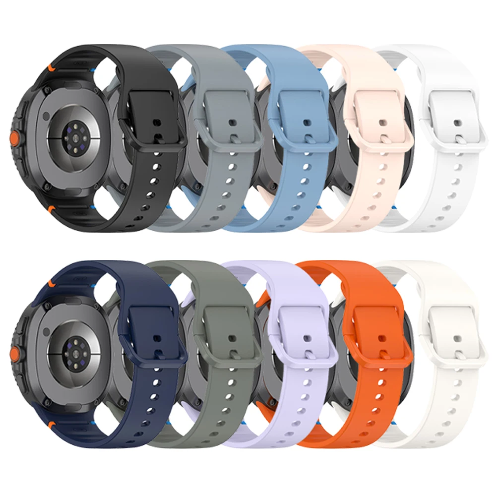 Correa suave de silicona para Samsung Galaxy Watch8 Classic, correa transpirable de 46mm, Galaxy Watch 8, 40/44mm, pulsera sencilla deportiva sin huecos - imagen 2