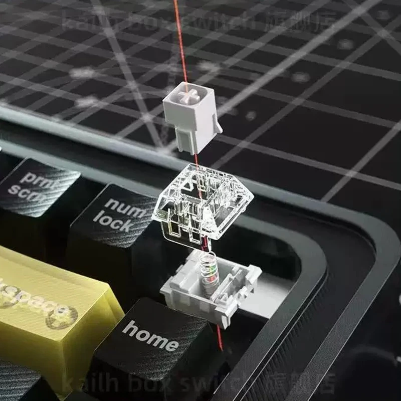 Kailh Box-interruptor táctil blanco V1, 3 pines, Kit de teclado mecánico personalizado, accesorios, sonido nítido, IP54, resistente al agua, RGB para juegos - imagen 4