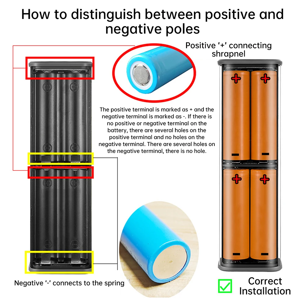 Kit de bricolaje de energía móvil, carcasa de caja de batería de 22,5 W, carga rápida bidireccional con luz LED, caja de batería transparente - imagen 5