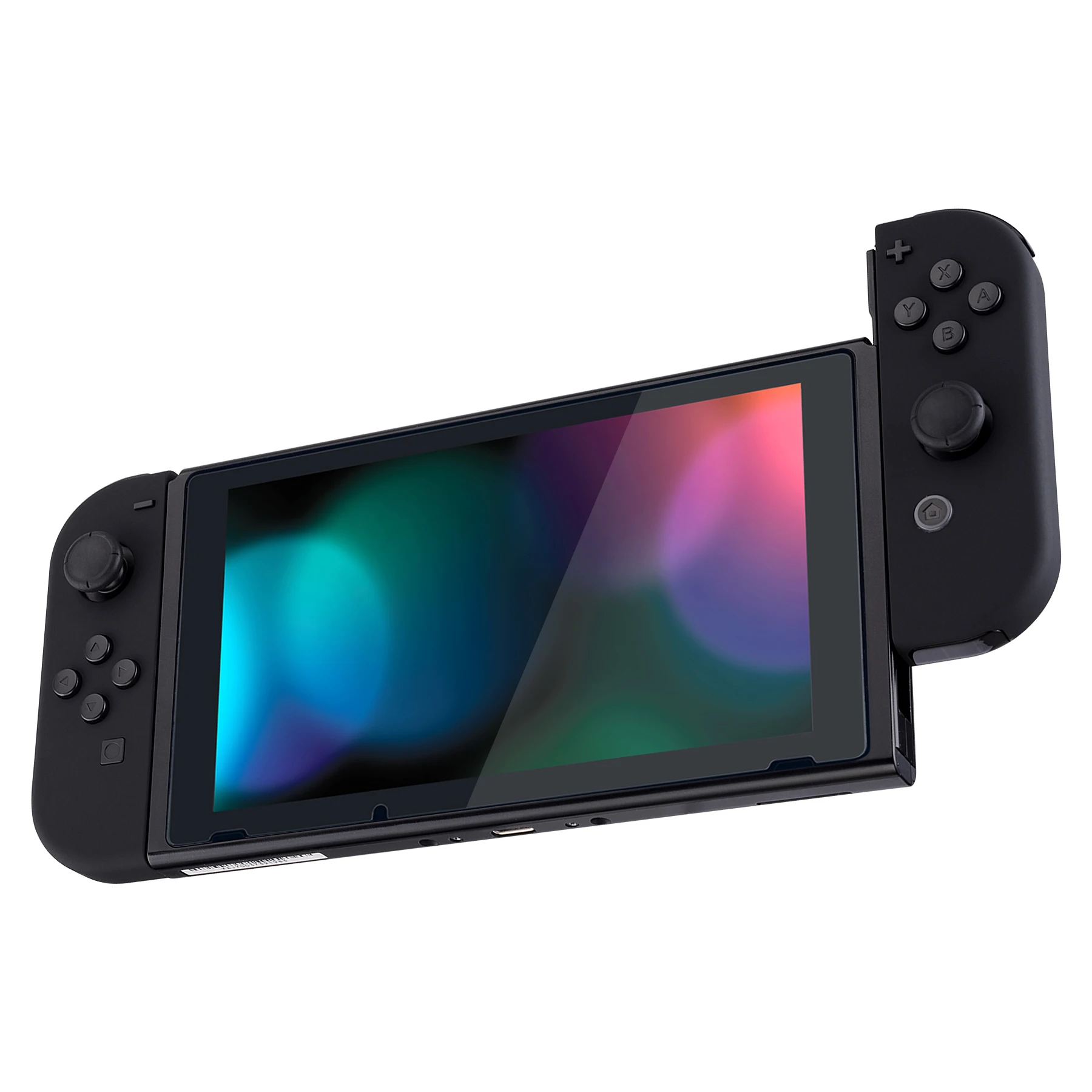 EXtremeRate-carcasa para mando de NS Switch y JoyCon OLED, carcasa de repuesto negra con agarre táctil suave personalizada, juego completo de botones - imagen 4