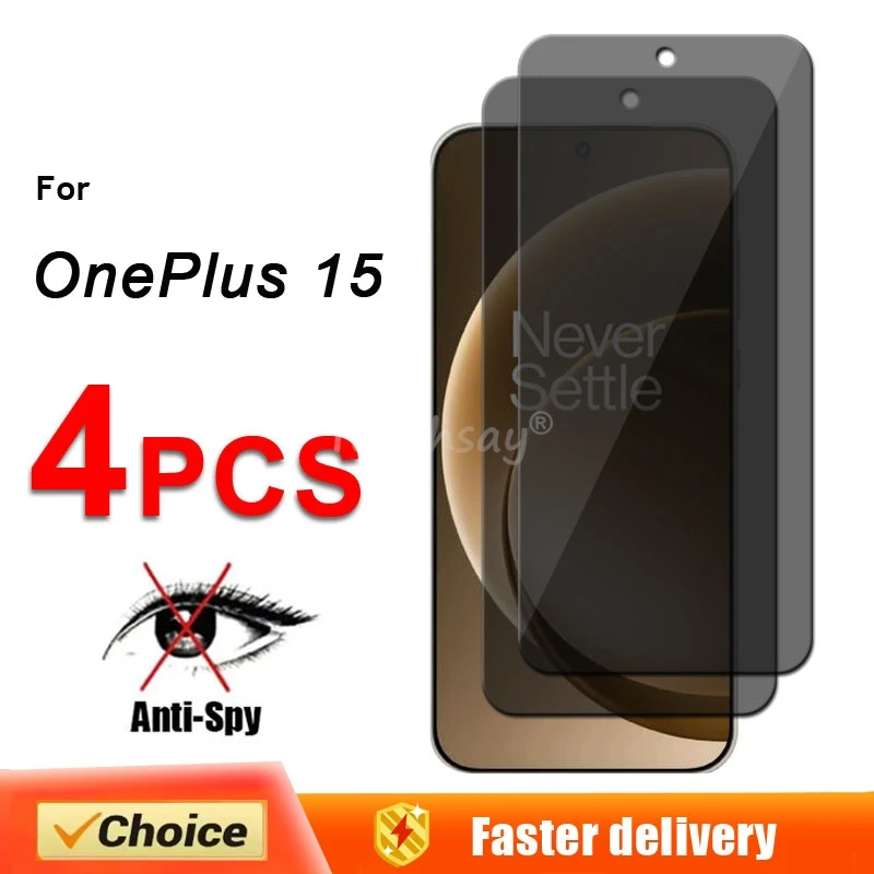Vidrio de pantalla de privacidad para OnePlus 15, Protector antiespía de vidrio, película templada OnePlus 15