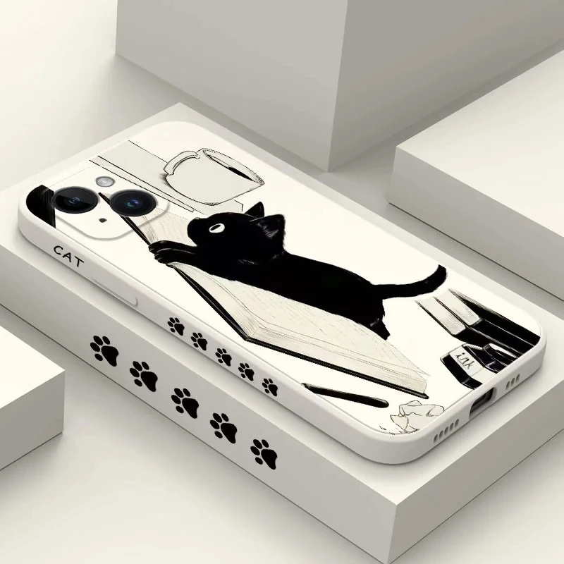 Funda de silicona con bonito gato para Samsung A56 5G Fundas Samsung Galaxy S25 S24 S23 Ultra A54 S22 Plus A34 A33 S21 FE A36 A35 A55