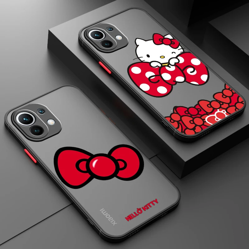 Sanrio-Funda translúcida de Hello Kitty para Xiaomi Mi 13, 12, 12T, 11T, 11, 11i, 10T, 10, 9T, Pro Lite, Ultra, 5G