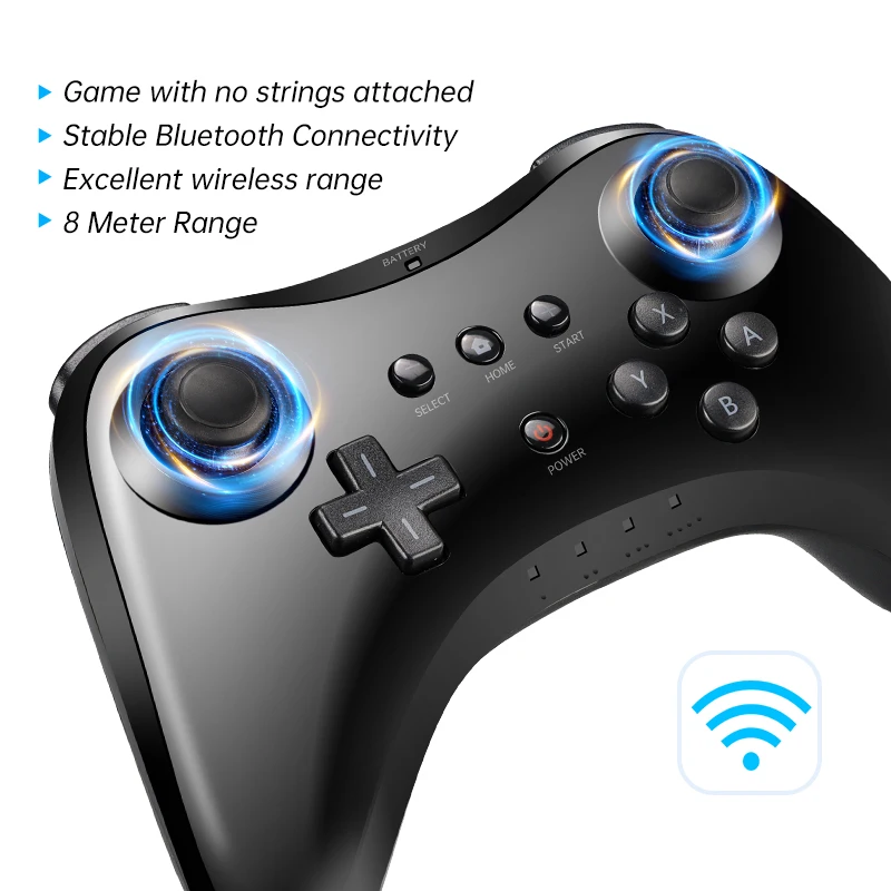 Controlador inalámbrico clásico Bluetooth para Wii U Pro Gamepad Compatible con Nintendo Wii U Pro Joystick con Cable USB - imagen 3