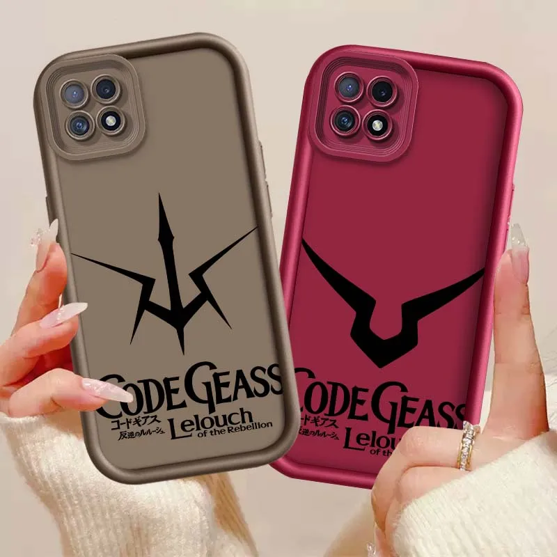 Logotipo de Anime CODE GEASS para OPPO A96 A58 A74 A78 A72 A53 A54S A94 A54 A16 A52 A57 A98 A76 cubierta de la caja del teléfono de la escalera del ojo