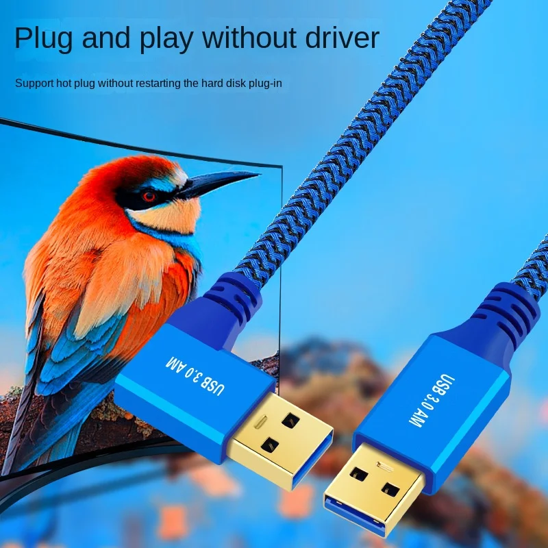 Cable de extensión USB 3,0 macho A macho, Cable de datos tipo A macho, 90 grados, ángulo izquierdo y derecho, 0,5 m, 1m, 2m, 3m - imagen 3