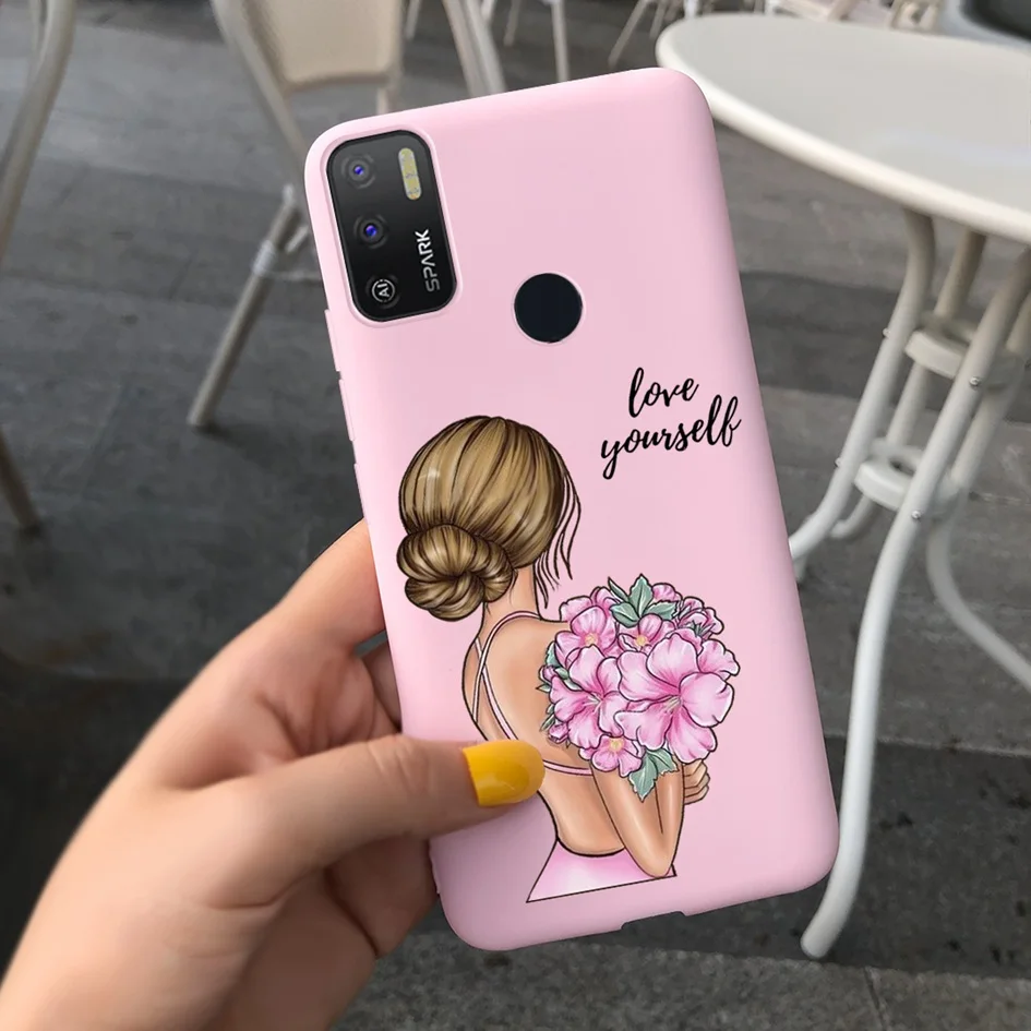 Funda de TPU suave para Tecno Spark 5 Air, carcasa delgada de 2020 pulgadas con diseño de flores para chicas pintadas, para Tecno KD6 Spark 5 Air, 7,0 - imagen 5