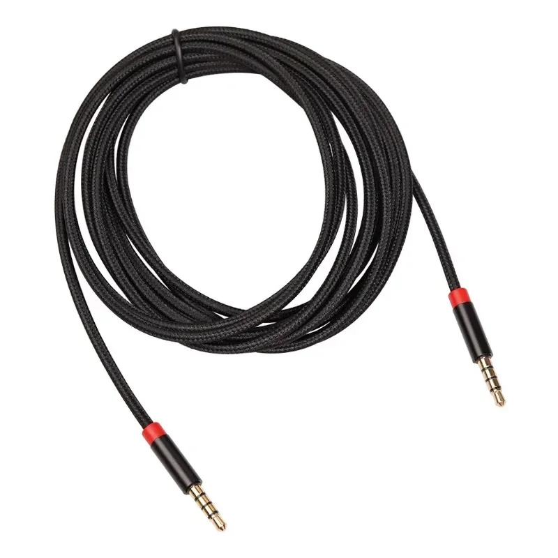 Cable de extensión de audio trenzado de nailon de 3,5 mm macho a macho para auriculares y altavoz de coche con cable auxiliar de enchufe chapado en oro - imagen 2