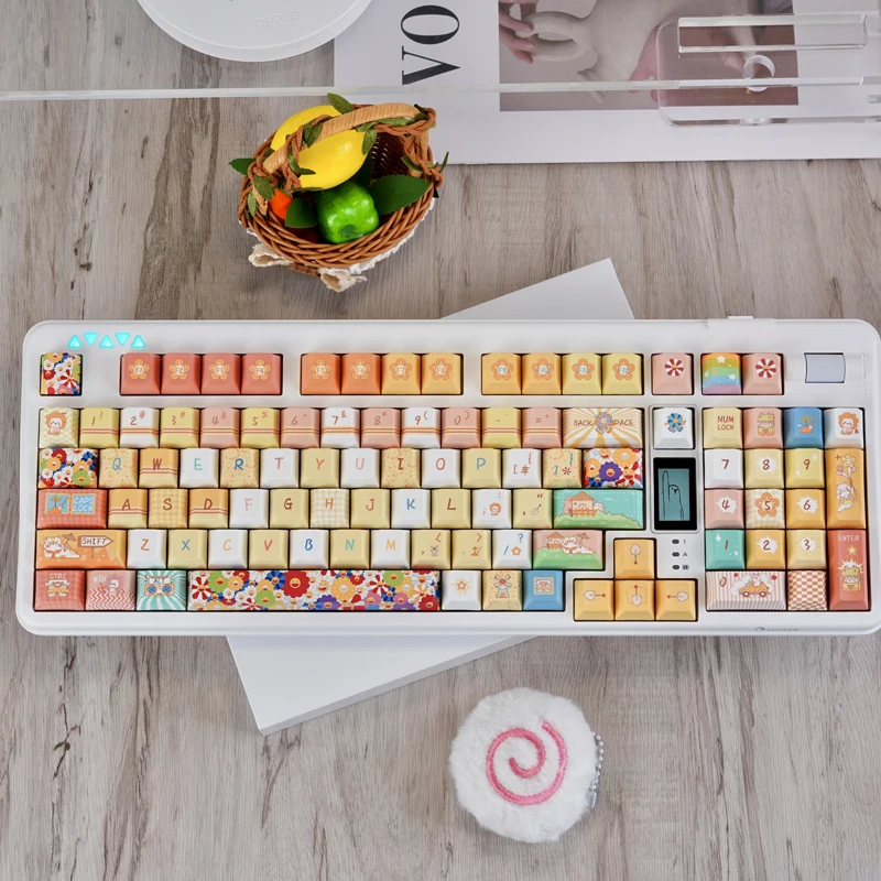 125 teclas girasol 5 lados sublimación de tinte teclas PBT perfil de cereza teclado tapa para interruptores Cherry MX teclado para juegos - imagen 2