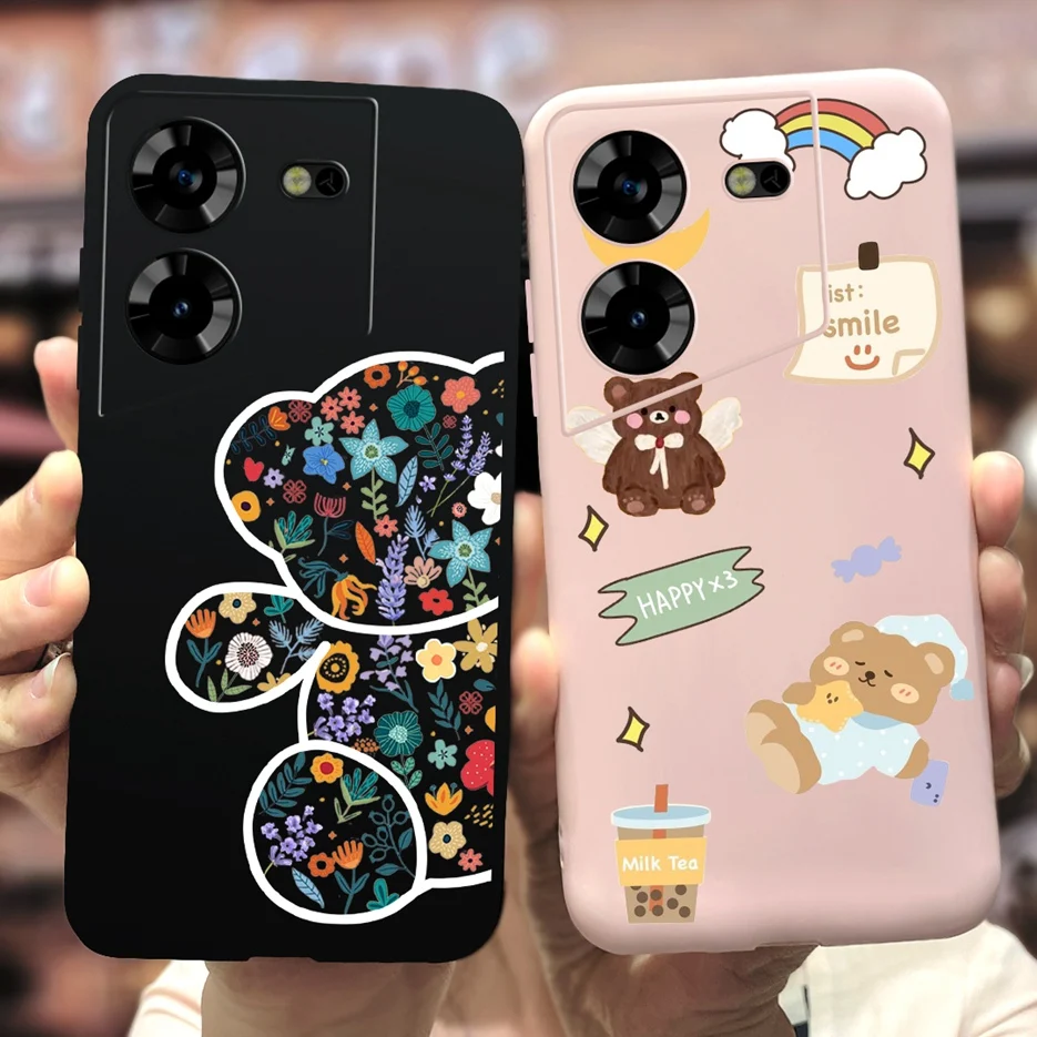 Funda de TPU suave a prueba de golpes para Tecno Pova 5, cubierta trasera de dibujos animados de oso lindo, bolsas pintadas, LH7n - imagen 3