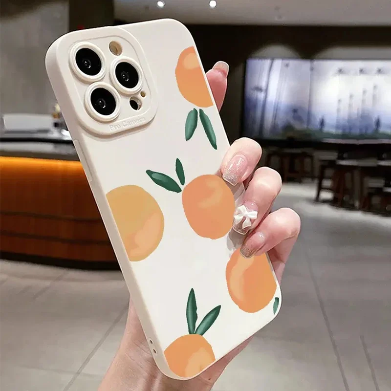 Funda gráfica de fruta naranja vibratoria para iPhone 11, 12, 13, 14, 15 Pro Max XS XR X 7 8 Plus SE 2020, funda de silicona Tpu suave a prueba de golpes - imagen 4