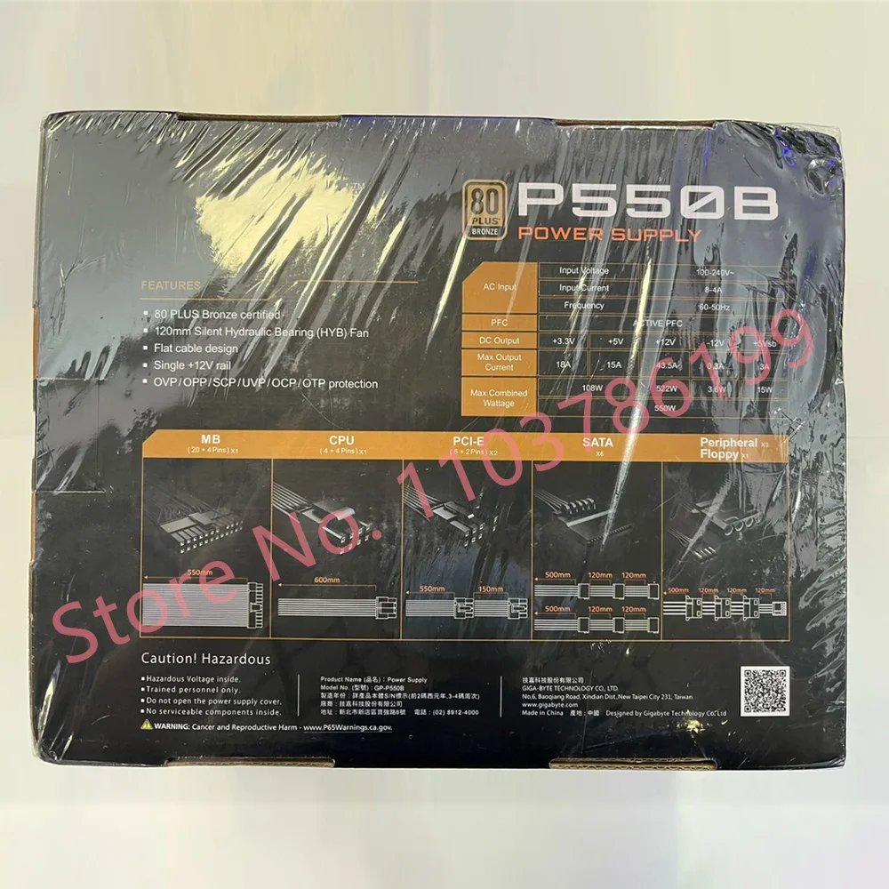 Fuente de alimentación ATX 12V PFC activa 550W 60-50 Hz de alta calidad P550B