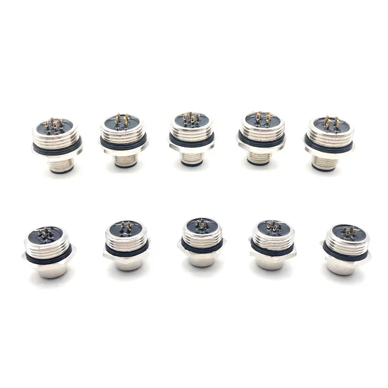 M12 detrás del Panel de apertura 20mm enchufe de aviación 2 pines 5/8 pines M20 brida asiento Sensor impermeable macho hembra con conector de línea de 20cm - imagen 3