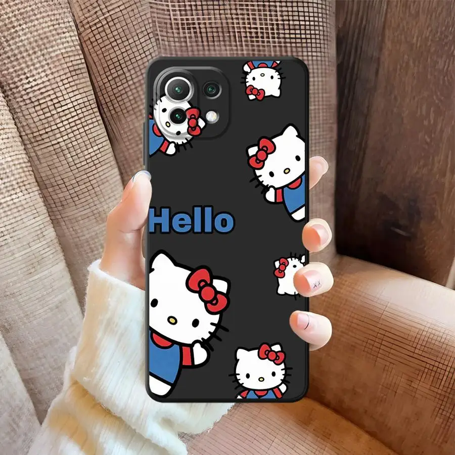 Funda de teléfono suave negra de dibujos animados de Hello Kitty a la moda para Xiaomi Mi 13 14 15 Pro 12X 10T 11T 12T Pro 11 12 13 Lite - imagen 3