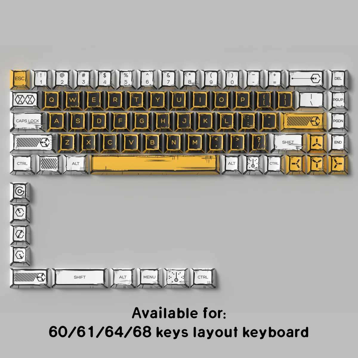 Teclas de lona cómicas PBT Dye Sub Keycaps perfil de cereza para Wooting 60he teclado magnético para juegos Teclado mecánico regalo - imagen 5